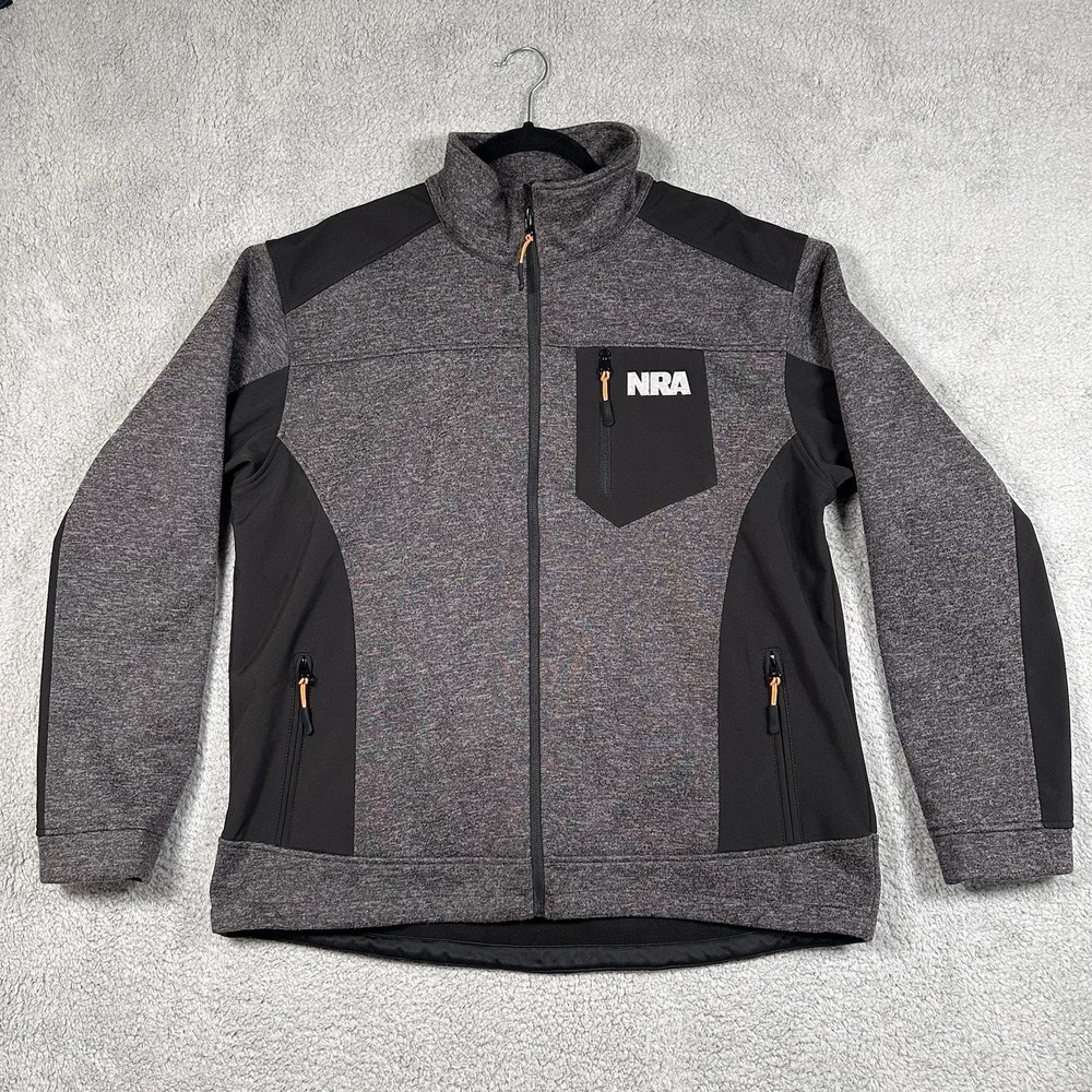 Men's NRA‎ National Rifle Association Full Zip Jacket Size Large Fleece Lined